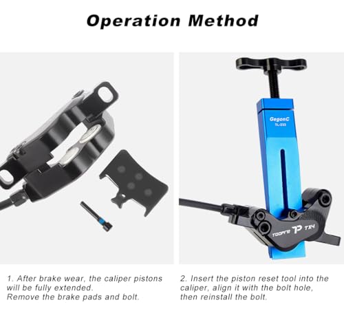 Bicycle Hydraulic Disc Brake Caliper Piston Press Tool, CNC Aluminum Alloy Reset Tool for Shimano, SRAM, Magura, Hope Dual/Quad Piston Brakes, Flat-Push Design for Ceramic Pistons