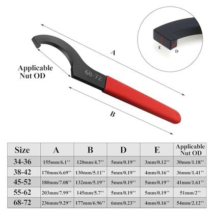 PRO BAT Universal Motorcycle Shock Absorber Spanner Wrench Hook Pin Spanner Wrench Shocker Shokie Adjusting Tools C Spanner for Pit Quad Dirt Bike ATV 68-72 - size: 68-72
