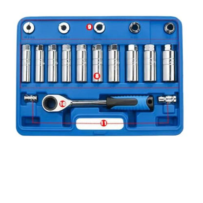 Shock Absorber Upper Seat Screw Glue Remover Shock Absorber Hub Suspension Shock Absorber Nut Removal Tool Socket Kit 43pcs
