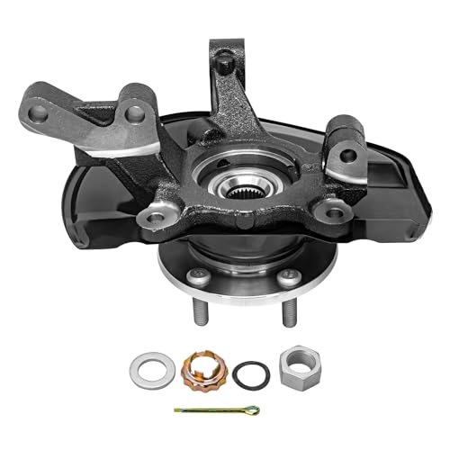 Detroit Axle - Front Steering Knuckles & Wheel Hub Bearings Outer Tie Rod Ends Replacement for Jeep Patriot Compass Dodge Caliber - 4pc Set - size: 4SU48611/Kit