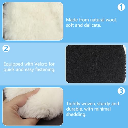 6 Pcs Polishing Pads 5 Inch Soft Wool Polishing Buffing Pad 125mm Polish Pads for Drill and DA Dual Action Polisher for Car Furniture Polisher Sanding Waxing