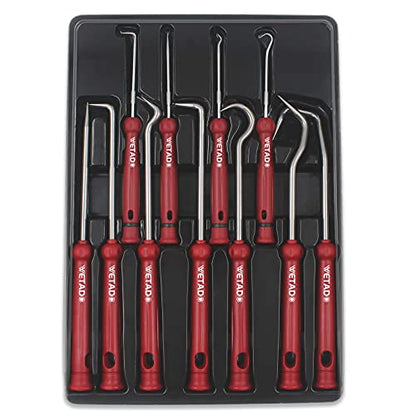 Hose Removal Hook Set, Wetado 11 Pcs Automotive Tools Puller Tool Seal Removal Tool, Car Hook, Oil Seal Puller, O-Ring Hook, Vacuum Hoses Trim, Joint Ring Removal, Gasket Tool Set, Precision Hook Set
