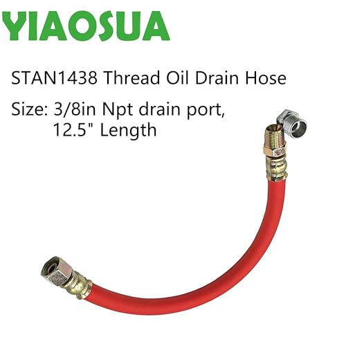 3/8" NPT Oil Drain Hose STAN1438 Fits Briggs Stratton Kohler Tecumseh Cub Cadet Engine, 12.5" Synthetic Rubber Pipe Thread Drain Tube