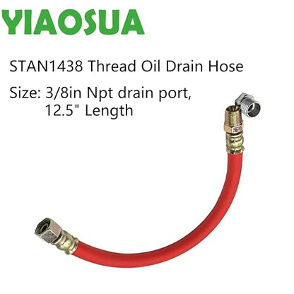 3/8" NPT Oil Drain Hose STAN1438 Fits Briggs Stratton Kohler Tecumseh Cub Cadet Engine, 12.5" Synthetic Rubber Pipe Thread Drain Tube