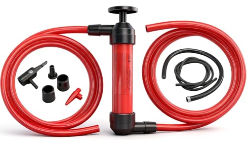 HORUSDY Multi-Use Siphon Fuel Transfer Pump Kit for Gas Oil and Liquids - style: Red