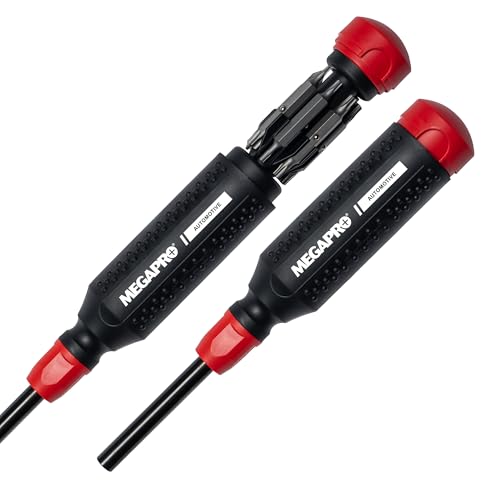 Megapro Automotive Screwdriver Set | One Multi-Bit Screwdriver with ¼” Hex Shaft | Phillips, Torx | Compact Automotive Bit Set (15-in-1) - style: 15-in-1