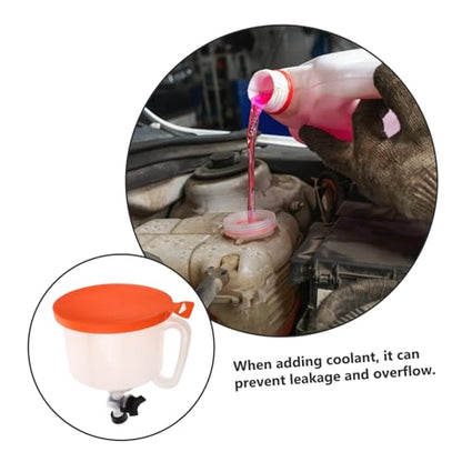 Garneck Radiator Coolant Funnel Kit with Spill Switch Design Plastic Auto Cooling System Fill Tool for Engine Oil and Coolant Flush Compatible with Multiple Car Models