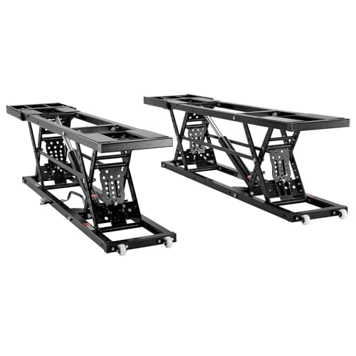 VEVOR Portable Car Lift - 7,000 LBS Capacity, 26.8" Max. Height, Heavy-Duty Carbon Steel Truck Lift with 120V Power Unit | 26.8" Max Height, Extended-Length Plates, Heavy-Duty Carbon Steel, 120V Power Unit, For Home Garage Shop