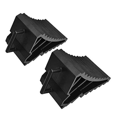 Qiilu Heavy Duty Anti-Slip Tire Blocks with Alignment, 2-Pack 6.1x3.5x3.9 Inches Skid Resistant Wheel Stabilizer Pads for Vehicles