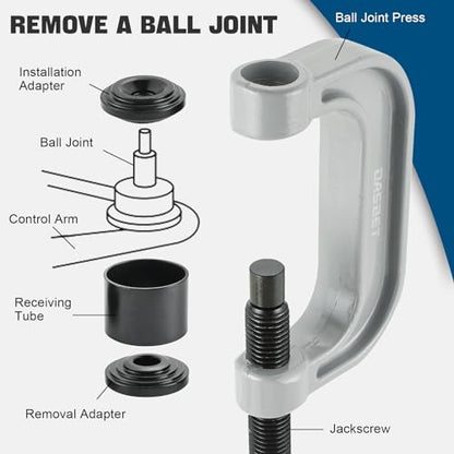 DASBET Ball Joint Removal Tool Kit | Ball Joint Press & U Joint Removal Kit Heavy Duty Ball Joint Press Fits Most 2WD and 4WD Cars Light Trucks 10PCS Ball Joint Service Tool Bushing Press Kit (Blue) - color: Blue