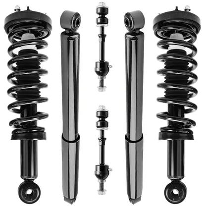 Detroit Axle - RWD Struts Shocks Kit for 2005 2006 2007 2008 Ford F-150 Lincoln Mark LT, 2 Front Struts with Coil Spring 2 Front Sway Bar End Links 2 Rear Shock Absorbers Replacement Suspension Kit - size: 6AQS47259-V1/ strut shock sway kit
