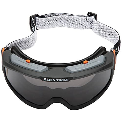 Klein Tools 60480 Safety Goggles, Tinted Gray Lens PPE Eye Protection, Anti-Fog, Scratch-Resistant, UV Protection, Adjustable Vents