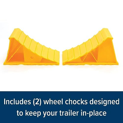 Camco Camper/RV Wheel Chock - Keeps Trailer in-Place to Safely Unhitch or Park - Compatible with Wheels Up to 26” in Diameter & Molded of Heavy-Duty Hard Plastic - 2-Pack (44414) - style: Standard Design