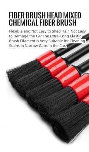 5-Piece Car Detailing Brush Set, Multi-Purpose Interior Cleaning Tools, Soft Bristles for Vents, Dashboard, Home Use