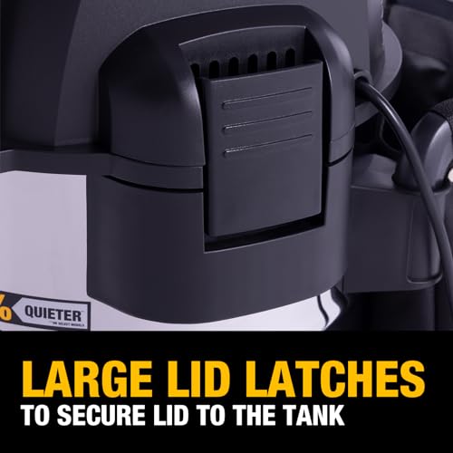 DEWALT 10 Gallon STEALTHSONIC Wet Dry Vacuum, DXV10S-QT Newest Noise Reduction Shop Vac, Ultra Quiet Shop Vacuum Wet and Dry for Home, Garage, Car, Workshop, Stainless Steel Tank, 5 Peak HP