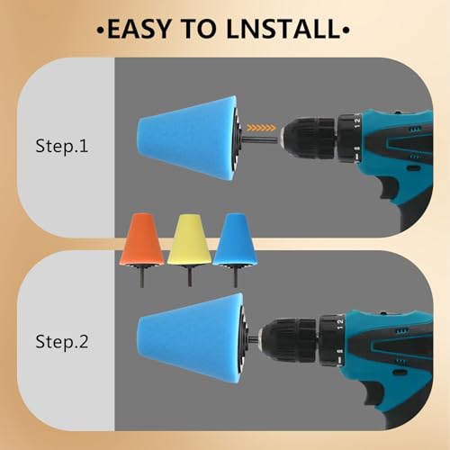 5Pcs Aluminum Polishing Kit Foam Sponge Polishing Balls Wheel Polishing Kit for Drills, Car Wheel and Polisher Kits for Car Care, Chrome, Rims, Metal, Plastic, Ceramic and Glass.