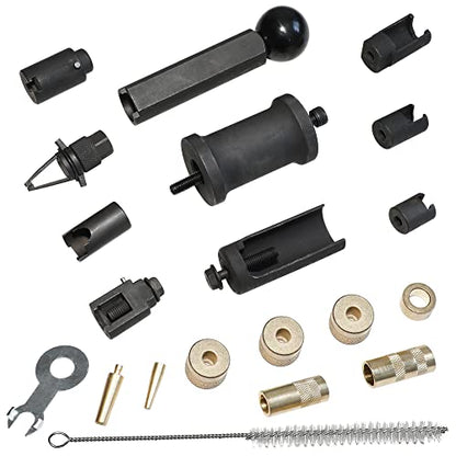 DPTOOL Fuel Injector Remove Tool Kit T10133 Seal Installer for Audi VW | for Audi VW 1.2, 1.4, 1.6, 1.8, 2.0, 2.7, 3.0, 3.2, 3.6 V6 4.2 V8 FSI Petrol, for Porsche 2.7 3.0 Injector Puller - size: 21PC Gasoline Kit