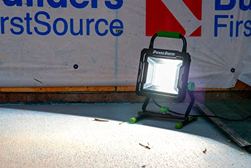 POWERSMITH PWLS150H 15000 Portable LED Work Light with Two Brightness Modes, Metal Housing and Stand, 10 ft. Power Cord, Impact Resistant Lens, and 5 Year Warranty - size: 15,000 Lumen
