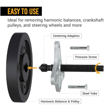 EWK 51 Pcs Harmonic Balancer Puller Set, Steering Wheel Puller, Crankshaft Pulley & Gear Puller, Flywheel Removal Tool