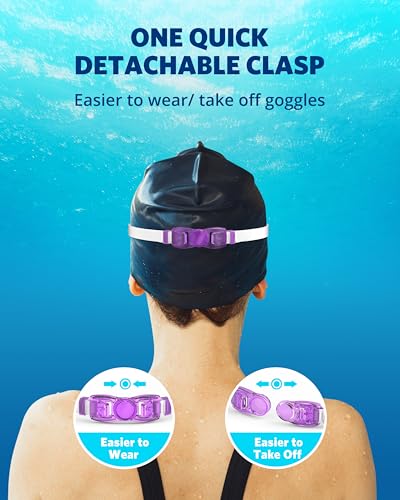 Aegend Swim Goggles, Swimming Goggles No Leaking Full Protect Adult Youth - color: Purple White