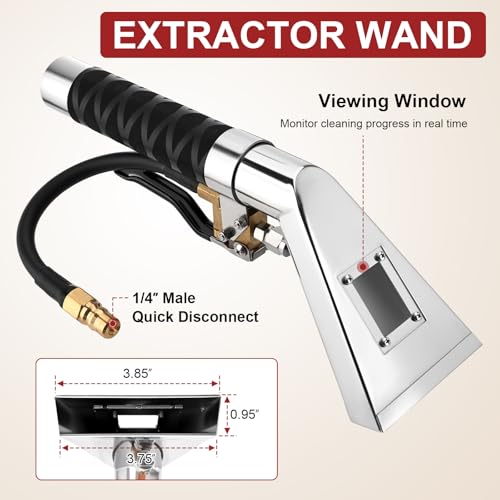 Extractor Attachment Hose Kit Compatible With Shop Vac Stainless Steel Wand | with Viewing Window 25ft Water Hose 10ft Vacuum Hose, for Carpet Industrial Cleaning Auto Detailing