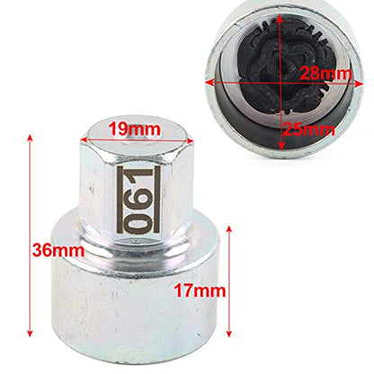 SIKUAI Wheel Lock Lug Nut Remover Kit, Automotive Wheel Anti-Theft Screw Removal Key Socket For BMW MINI 1 / COOPER/COOPER S & JCW, Pattern 9