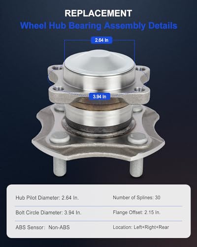 ECCPP 2-Piece 512210 Wheel Hub Bearing for Toyota Echo 2000-2005 | 4 lugs Pre-Greased Sealed - size: 512210*2