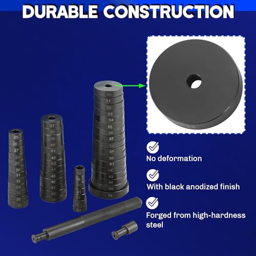 52 in 1 Custom Bushing Bearing Seal Driver Set | 52PCS Transmission Wheel Axle Bearing Race Seal Installer Remover Bearing Press Tool Kit Bushing Removal Puller Set