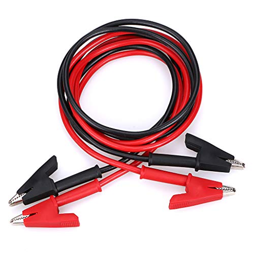 Sumnacon Dual Ended Crocodile Alligator Clips, 15A Test Lead Wire Cable with Insulators Clips, 2 Pcs 3.3 ft/1m Test Flexible Cable with Protective Jack Copper Clamps for Electrical Testing - size: 1 m