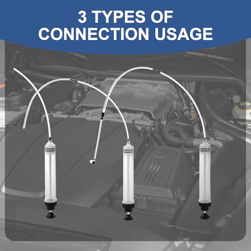 500ml Fluid Extractor & Manual Automotive Fluid Extractor Pump Oil Syringe with Suction Hose and Extension Tubes for Efficient Oil Change, Fuel Transfer Fluid Syringe (500ml) - size: 500ml