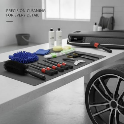 Interior Vents & Wheel Spoke Cleaning Kit, Car Detailing Brush Set with PP Plastic Tools for Dashboard and Exterior Crevices - size: 12.99 x 4.33 x 2.17 in