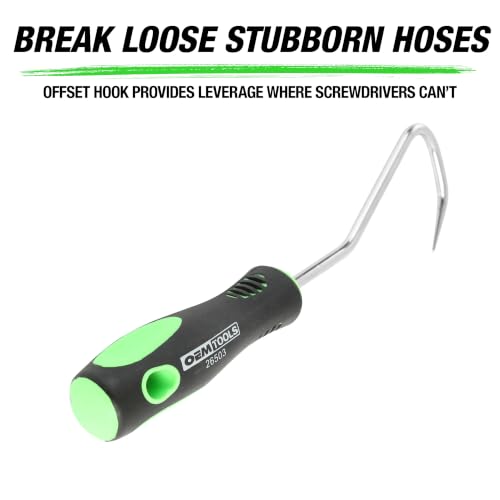 OEMTOOLS 26503 Short Offset Hose Remover, Hose Removal Tool and Hook Tool, Automotive Pick, Comfortable Hose Removal Hook, Angled Extraction Hook Tool