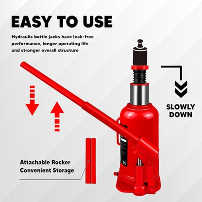 Hydraulic Bottle Jack with Color Box, 20 Ton (40,000 lb) Capacity 9.2-17.9 inch Lifting Range, Muti-Directional Welded Bottle Car Jack for Car, Truck, RV, Pickup Truck, Auto Repair - size: 20 Ton