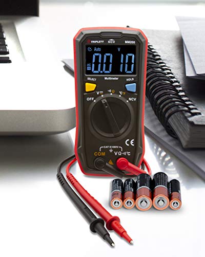 Triplett MM200 Compact 4000 Count Multimeter - AC/DC Voltage, Resistance, Temperature, Continuity ,Black - size: MM200, style: Standard