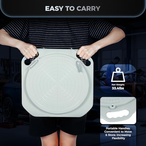 5Ton Wheel Alignment Tool Wheel Alignment Turn Plates With Transition Blocks & Thrust Pads,2Pack Wheel Alignment Turntable Turn Plates 360 Rotating Turn Plate Front End Wheel Tool For Car Truck