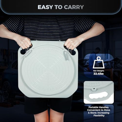 5Ton Wheel Alignment Tool Wheel Alignment Turn Plates With Transition Blocks & Thrust Pads,2Pack Wheel Alignment Turntable Turn Plates 360 Rotating Turn Plate Front End Wheel Tool For Car Truck