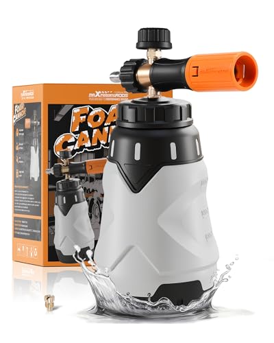 maXpeedingrods Foam Cannon for Pressure Washer, 1300ML Wide Mouth Quick Release Car Wash Foam Gun with Adjustable Soap Cannon & Thick Snow Foam, 1/4'' Quick Connector, with 2 Orifice Nozzle (White)