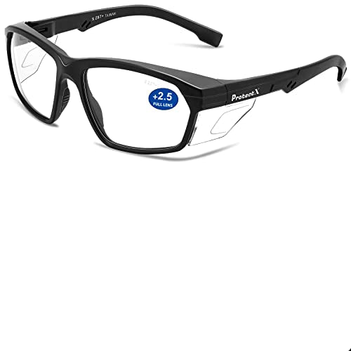 ProtectX Classic Safety Glasses, Anti-Fog Scratch Resistant Lenses, Protective Eyewear for Work, Indoor/Outdoor, ANSI Z87.1 - color: Voyager Reading 2.5