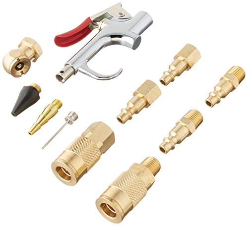 EXELAIR by Milton EX0312BKIT - Blow Gun and Air Accessory Kit - Safety adapter, Nozzle Tips, Inflator Needle, Ball Foot Air Chuck, and M-Style Couplers/Plugs - 150 Max PSI, (12-Piece) - size: 12 Piece