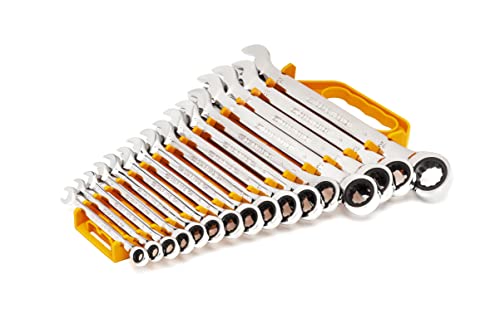 GEARWRENCH 16 Piece Ratcheting Combination Wrench Set with Tray | Metric | 9416 (Pack of 5) - size: Medium (Pack of 5), style: 16 Piece Metric
