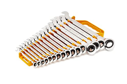 GEARWRENCH 16 Piece Ratcheting Combination Wrench Set with Tray | Metric | 9416 (Pack of 5) - size: Medium (Pack of 5), style: 16 Piece Metric