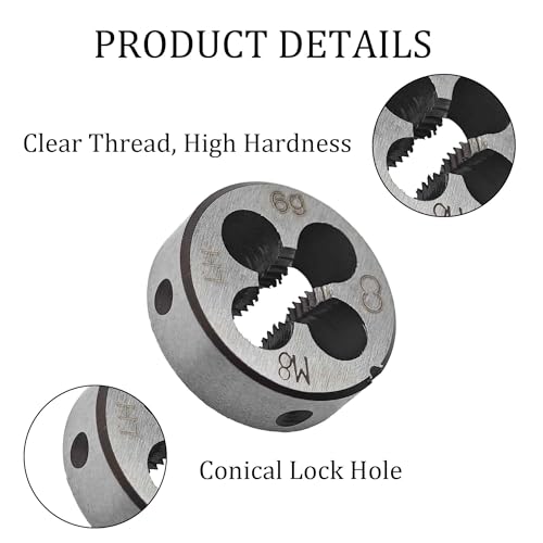 M8 x 1.25 Left Hand Metric Tap and Die Set, High Speed Steel Threading Kit for Reverse Thread Repair and Machining - size: M8 x 1.25