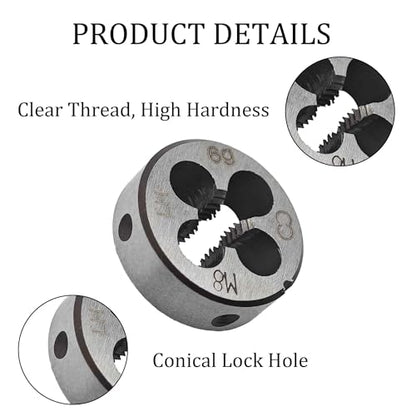 M8 x 1.25 Left Hand Metric Tap and Die Set, High Speed Steel Threading Kit for Reverse Thread Repair and Machining - size: M8 x 1.25