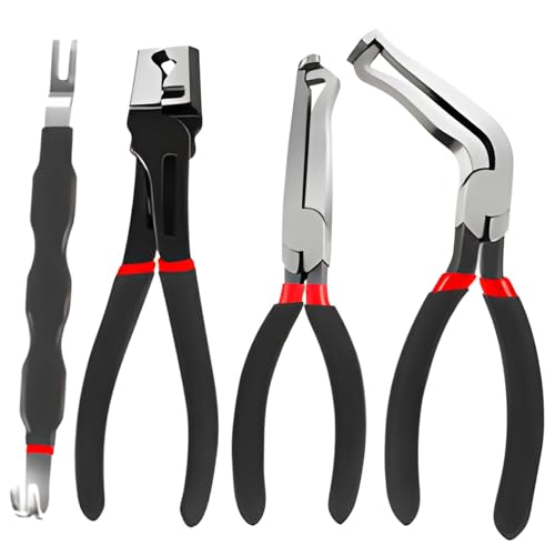 4 Pieces Electrical Disconnect Pliers, Electrical Connector Separator Plier, Automotive Hose Clamp Pliers Removal Tool, Fuel Line Disconnect Tool, Push Tab Plugs Style for Car - style: Black 4PCS