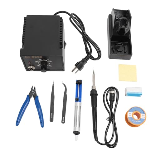 For Electronics Repair - Soldering Iron Kit with Thermostatic Station and Anti Static Protection - Includes 3 Interchangeable Tips Rosin Flux and Precision Tweezers