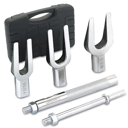 DASBET Ball Joint Separator Tie Rod Tool Set 5PCS Pickle Fork Kit with Ball Joint, Tie Rod, and Pitman Arm for Cars and Light Trucks (Black) - color: Black