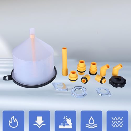 Radiator Burping Funnel Kit – No Spill Coolant Filling Tool, 15 Pieces Car Maintenance Adapter Set | Automotive Engine Cooling System Kit for Trucks, RVs, Brake Fluids, Windshield Tanks,
