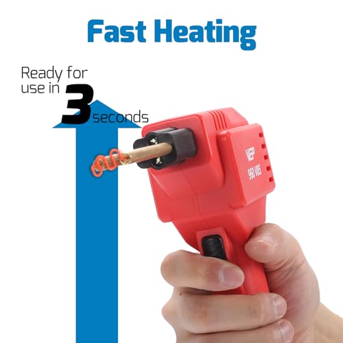WEP 960-V85 High Power Plastic Welder Kit with LED Lights with 200 Hot Staples and Pliers for Thick Plastic Car Bumper Plastic Welding, Plastic Gas Tank Repair, a Great Automotive Tools for Mechanics