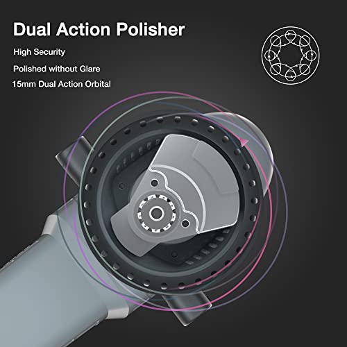 Fathers Day Ideal Gifts for Dad - WORKPRO Buffer Polisher, 6-inch 1080W Dual Action Random Orbital Polish Kit for Car Detailing, 6 Variable Speed DA Polisher with Backing/Woolen/Foam Pads