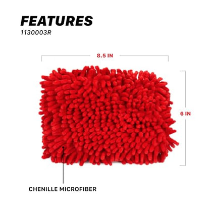 Maxshine Universal Red Chenille Microfiber Wash Pad – Professional High-Efficiency Car Wash Pad & Mitt Alternative – Scratch-Free Microfiber Cleaning Pad for Cars, Trucks, SUVs, Boats & RVs
